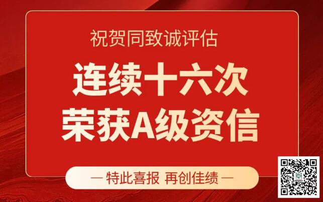 喜報(bào)-連續(xù)十六次榮獲A級(jí)資信評(píng)價(jià)